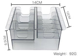 PALMS Transparent 8 Calipers Square Hair Clipper Guards Storage Box
