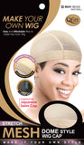 M&M Stretch Mesh Dome Style Wig Cap - Dozen ( 4 Colors ) - Palms Fashion Inc.