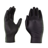 AMMEX Black Nitrile Textured Powder Free Glove - LARGE - Palms Fashion Inc.