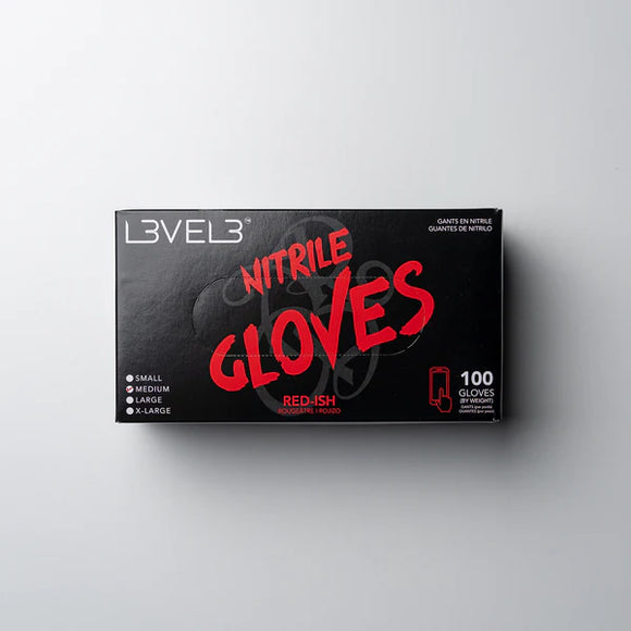 L3VEL3 Professional Nitrile Gloves  - Red
