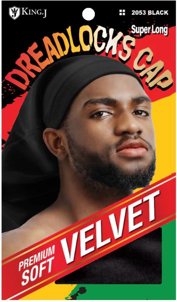 M&M Qfitt VELVET DREADLOK CAP SUPER LONG [BLACK-6PC/PK] # K2053