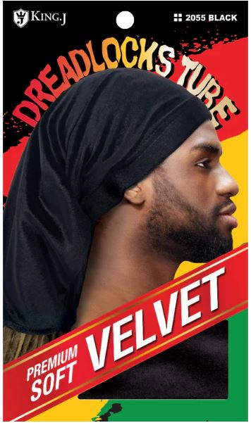 M&M Qfitt VELVET DREADLOK CAP TUBE [BLACK-6PC/PK] # K2055
