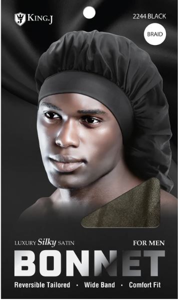 M&M Qfitt SILKY BONNET FOR MAN BRAID [BLACK-6PC/PK] # K2244