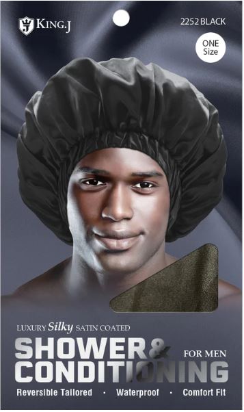 M&M Qfitt SHOWER & CONDITIONING CAP FOR MAN [BLACK-6PC/PK] # K2252