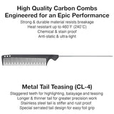 Olivia Garden CarbonLite carbon Teasing Metal comb # CL-4