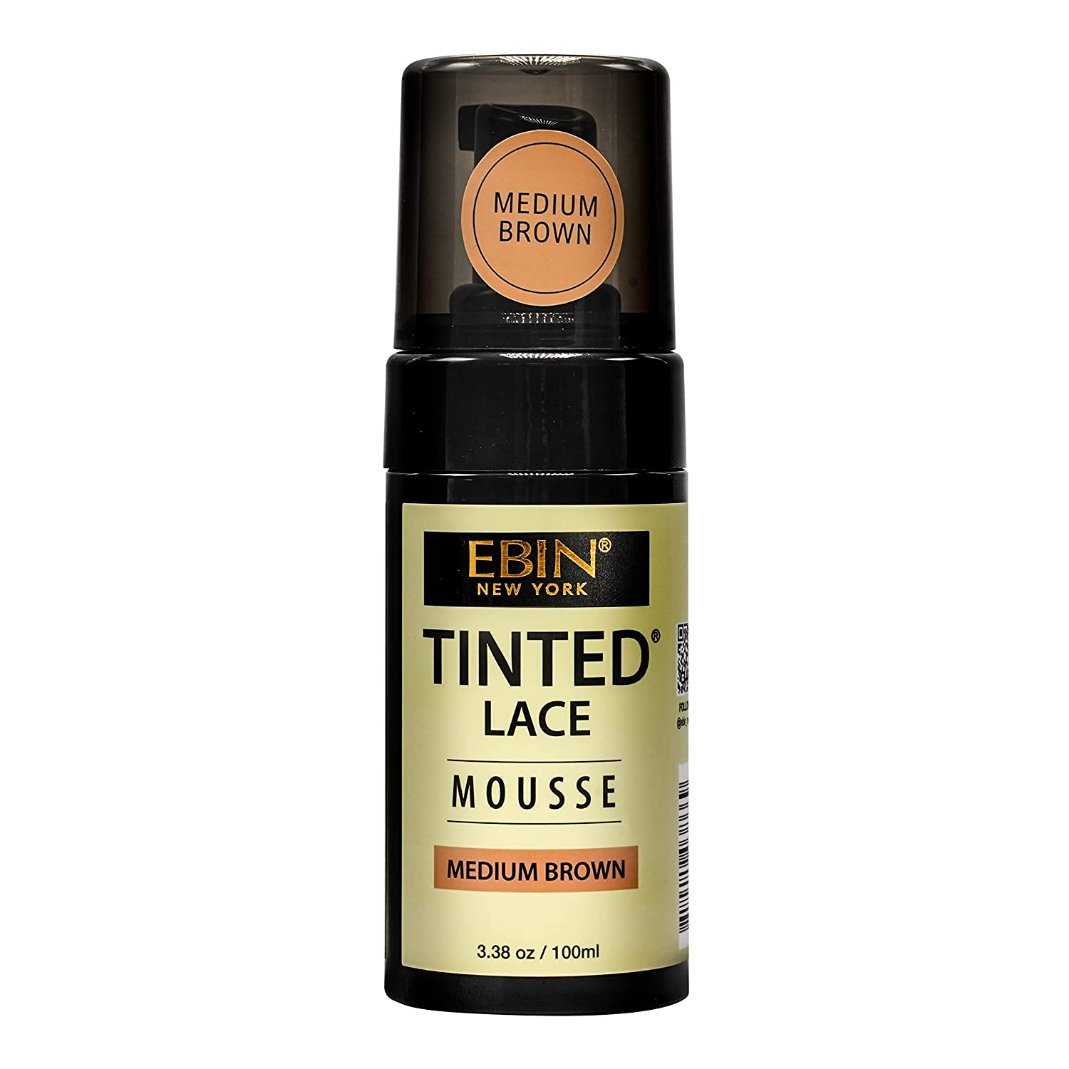 EBIN NEW YORK TINTED LACE MOUSSE Medium Brown 3.38oz/ 100ml Palms