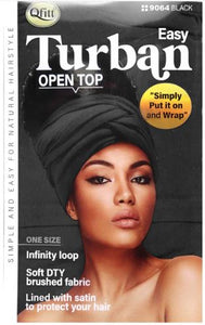 M&M Qfitt  EASY OPEN TURBAN Black - 6 pcs