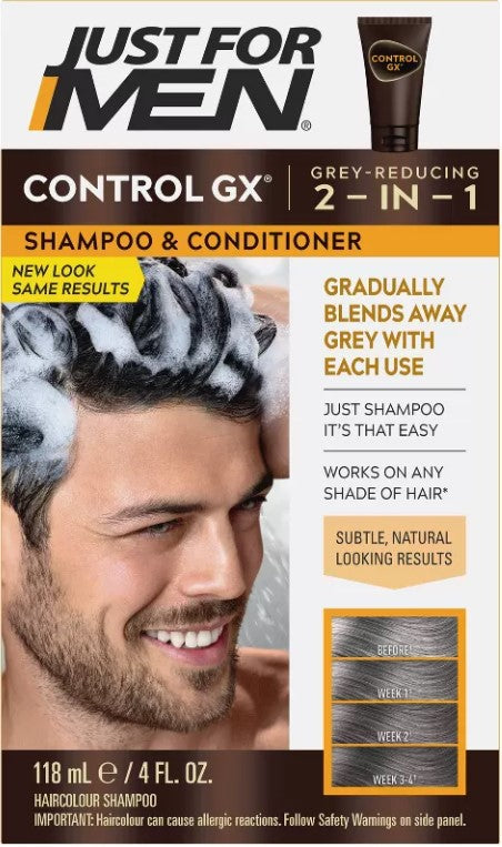 Just For Men Control GX 2 in 1 Shampoo and Conditioner – 4 fl oz