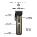 StyleCraft ACE Cordless Hair Clipper with Rotary Motor # SC618GY