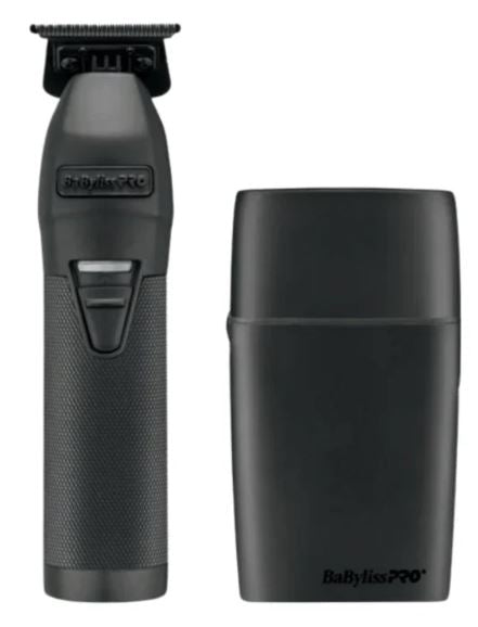 BabylissPRO Limited MATTE BLACK Trimmer and Double Foil Shaver Combo # FXDUOFS2TMB