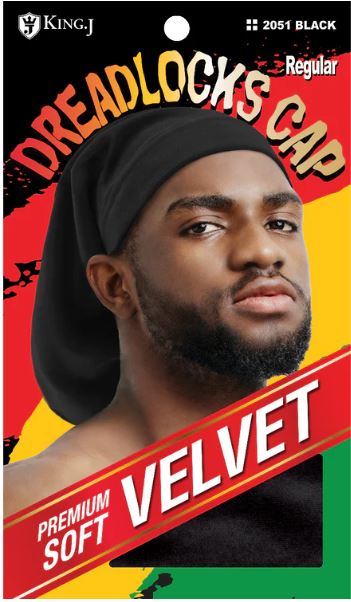 M&M Qfitt VELVET DREADLOK CAP [BLACK- 6PC/PK] # K2051