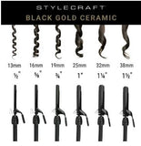 Stylecraft Black Gold Ceramic Professional  Curling Iron