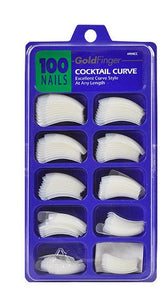 KISS Gold Finger Cocktail Curve 100 Nails Tips # NHCC