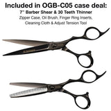 Olivia Garden Barber Shears Intro Kit - 7" Shear & 30-Teeth Thinner # OGB-C05 - Palms Fashion Inc.