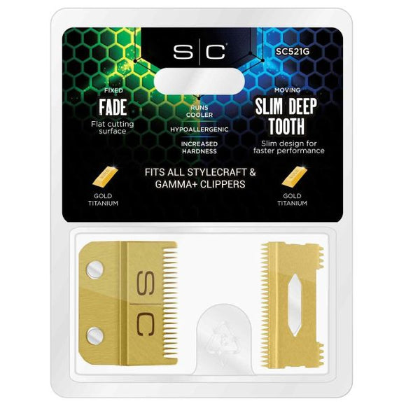 STYLECRAFT GOLD TITANIUM FADE CLIPPER BLADE  # SC521G