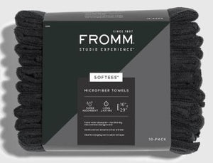 Fromm Studio Experience Softees Microfiber Towels - Black 10 Pack # 45006