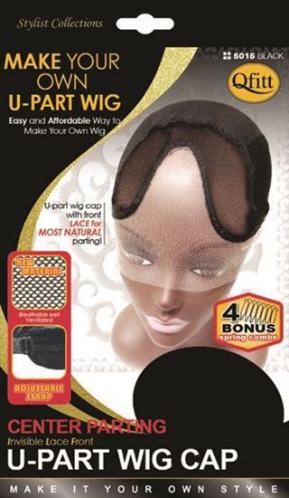 M&M Invisible lace Front U-Part Wig Cap Black #5015 - Dozen - Palms Fashion Inc.