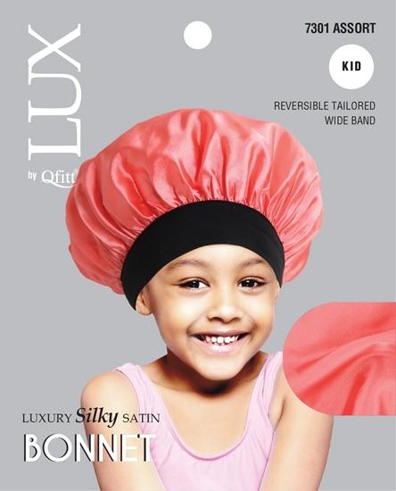 M&M Qfitt  LUX - Luxury Silky Satin Bonnet - Kid # 7301 Assort - 6/packs