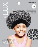 M&M Qfitt  LUX - Luxury Silky Satin Pattern Bonnet - Kid # 7304 Leo - 6/packs