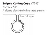Vincent Cutting Cape BNW Stripped 55"W x 63"L # VT2431