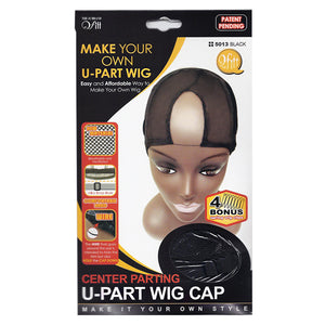 M&M Center Parting U-Part Wig Cap Black #5013 - Dozen - Palms Fashion Inc.