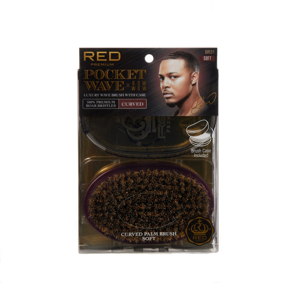 RED BOW WOW X 360 Power Wave Premium Boar Brush with Case # BR31