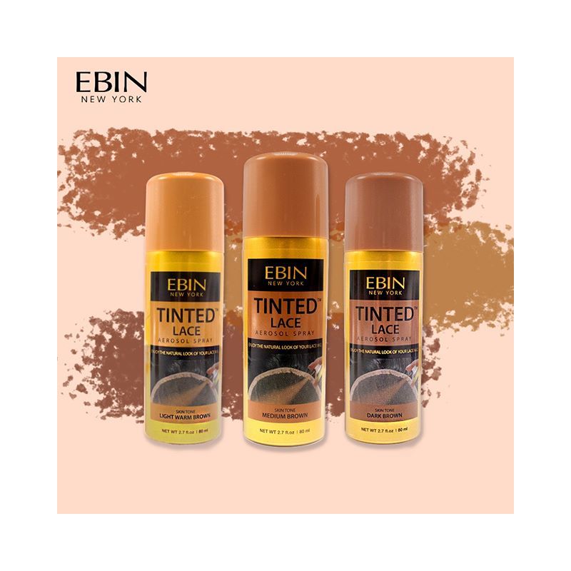 Ebin Tinted Lace Aerosol Spray Darkest Brown 2.7oz - Beauty Depot