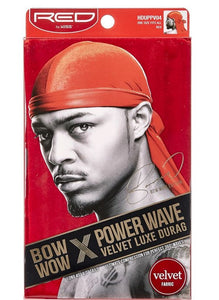 Red by Kiss Power Wave Velvet Luxe Durag - HDUPPV04 Red - Palms Fashion Inc.