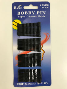 Eden Bobby Pin 2" Smooth Finish Black - Dozen #03460 - Palms Fashion Inc.
