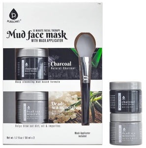 Pursonic 2 Pack Facial Therapy Mud Face Mask with Mask Applicator