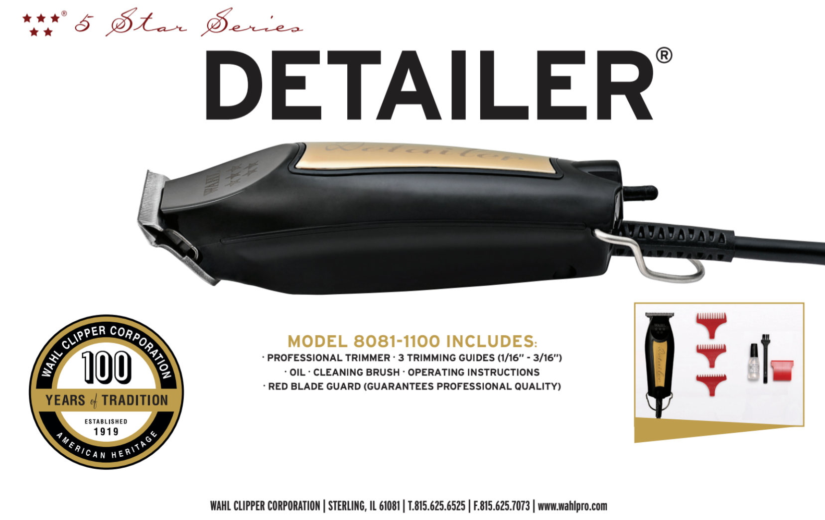 Wahl Limited Edition Black and Gold 5 Star Detailer #8081-1100