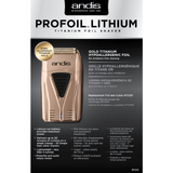 Andis Copper ProFoil Lithium Shaver#17220 (Dual Voltage Charger) - Palms Fashion Inc.