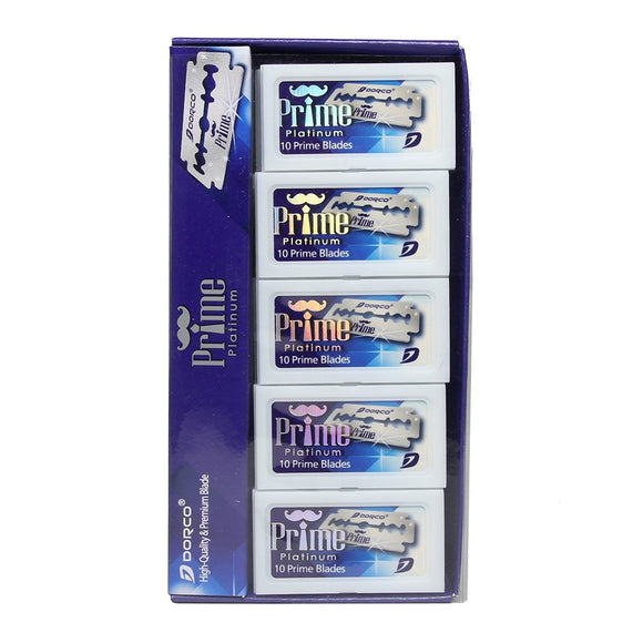 Dorco STP-301 Blue Prime Platinum Double Edge Razor Blades - 100 Blades - Palms Fashion Inc.