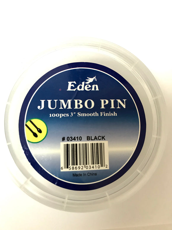 Eden Jumbo Pin Black - Dozen #03410 - Palms Fashion Inc.