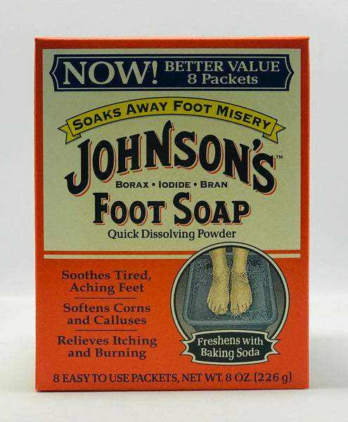 LOT of 2 Johnsons Foot Soap Powder 8 Packets Per Box 16 good Packets Total