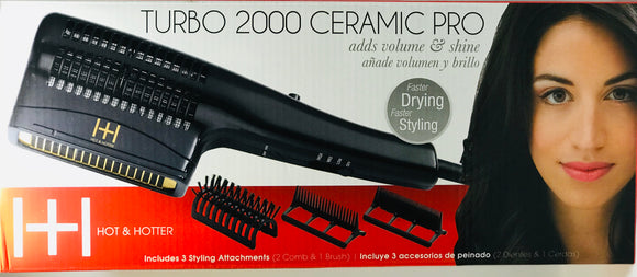 Hot and Hotter Turbo 2000 Ceramic Pro Hair Dryer # 5803 - Palms Fashion Inc.