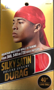 Dream Silky and Shiny Deluxe Du-Rag Red  #007R - Dozen Pack