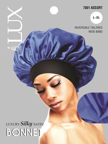 M&M Qfitt  LUX -  Luxury Silky Satin Bonnet - XL # 7001 Assort - 6/packs