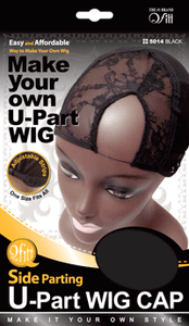M&M SIDE U-PART WIG CAP #5014 BLACK - Dozen Pack - Palms Fashion Inc.