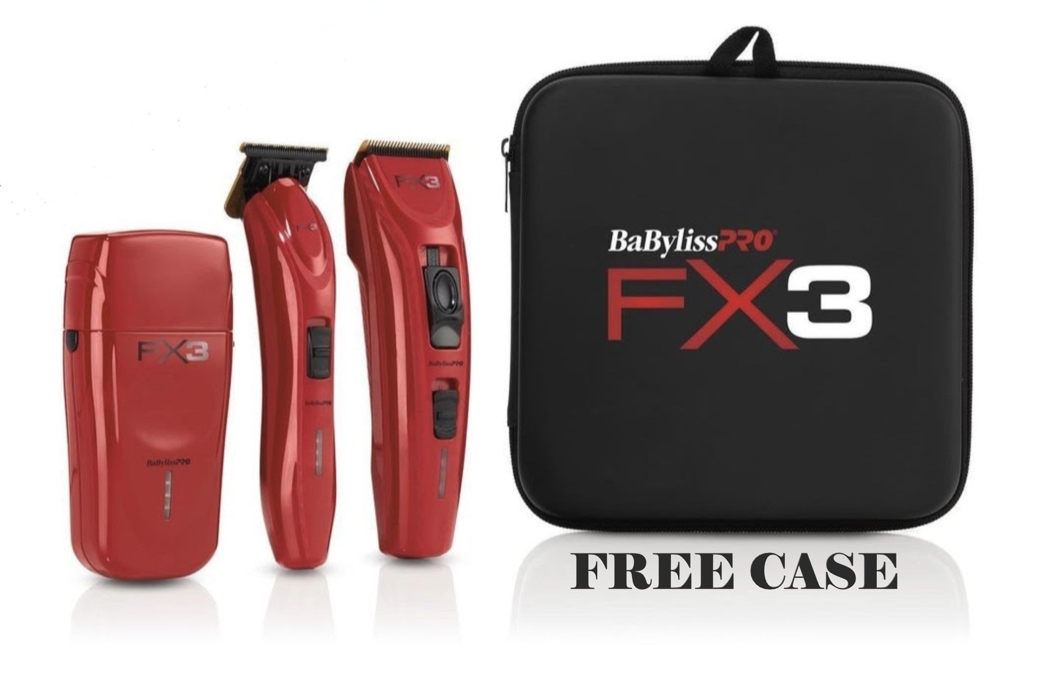 BaByliss PRO Shaver FX3 Collection Red High Speed Hair Double Foil