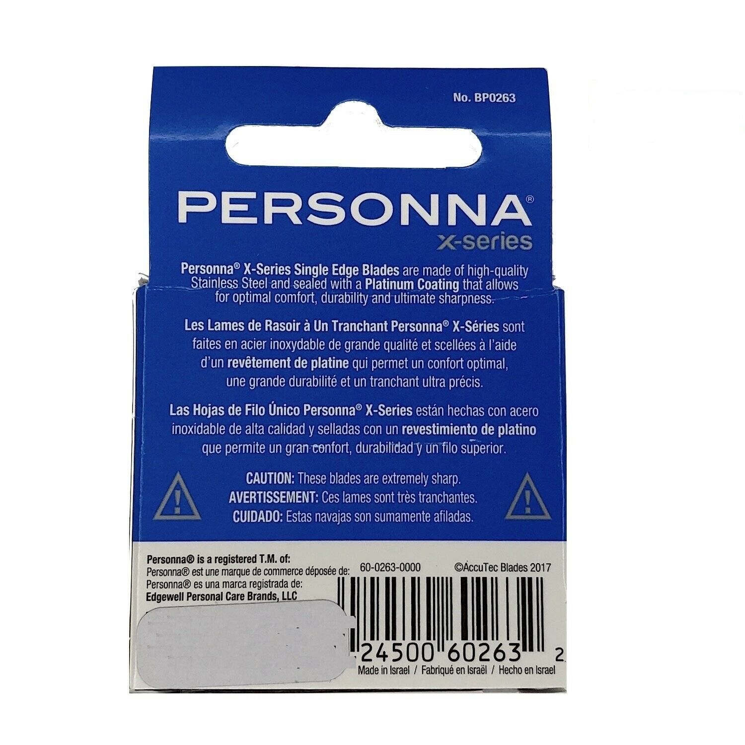 Personna 3-Notch Blue Utility Blades - 100-Pack - 0.025 inch Heavy Duty High Carbon Steel for Extra Durability and Long Life - 61-0849, Other